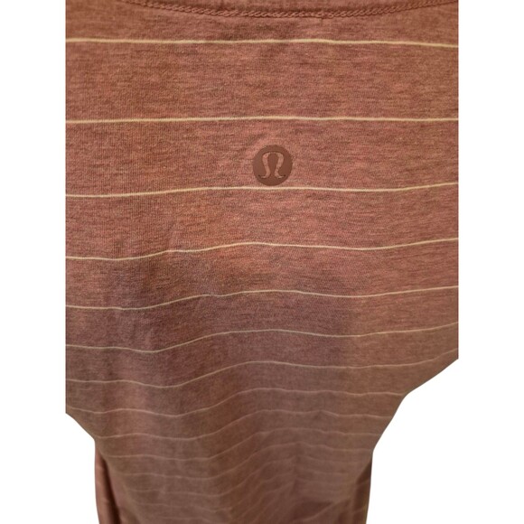 Lululemon Love Tee Pima Cotton T-Shirt Heather Merlot Stripe Shirt Size 6 - Picture 6 of 6